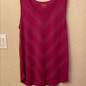 Apt. 9 Red Sleeveless Tank Top with Chevron Knit